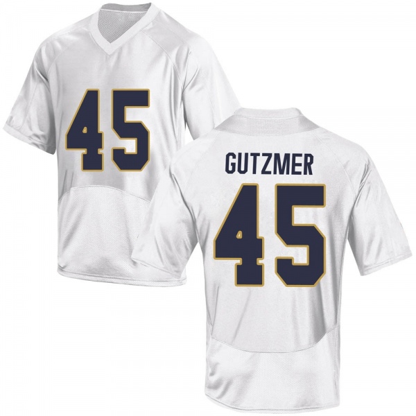 Colin Gutzmer Notre Dame Fighting Irish NCAA Men's #45 White Replica College Stitched Football Jersey IGN3055HS
